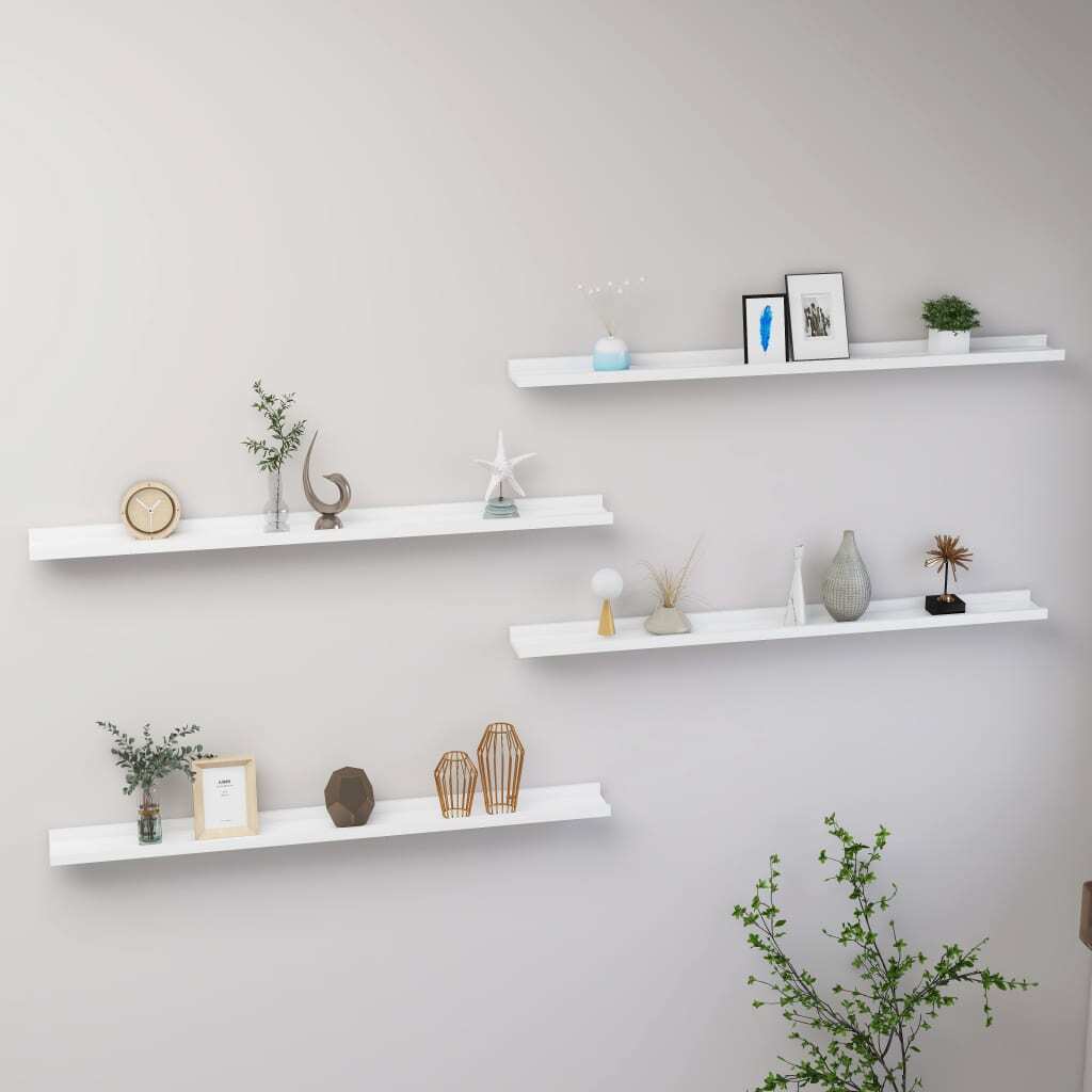 Wall Shelves 4 pcs White 39.4"x3.5"x1.2