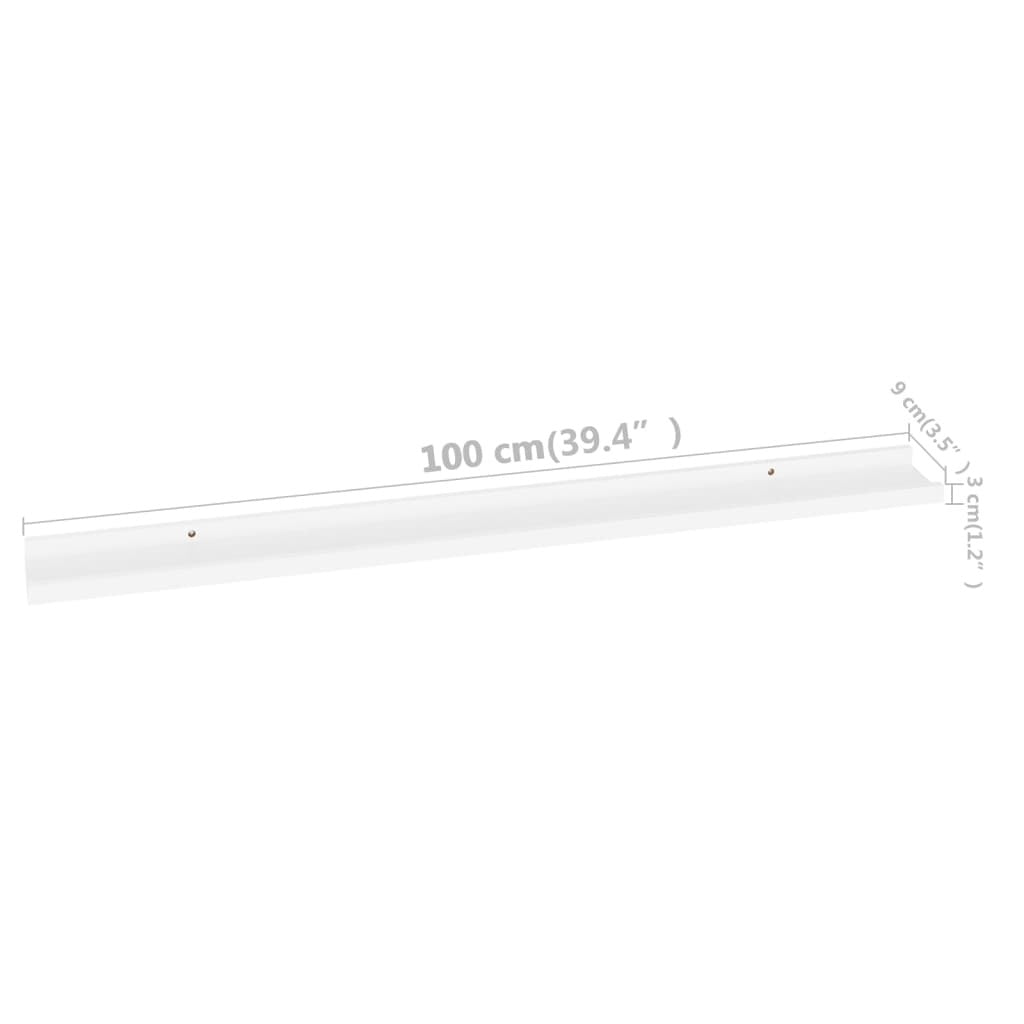 Wall Shelves 4 pcs White 39.4"x3.5"x1.2