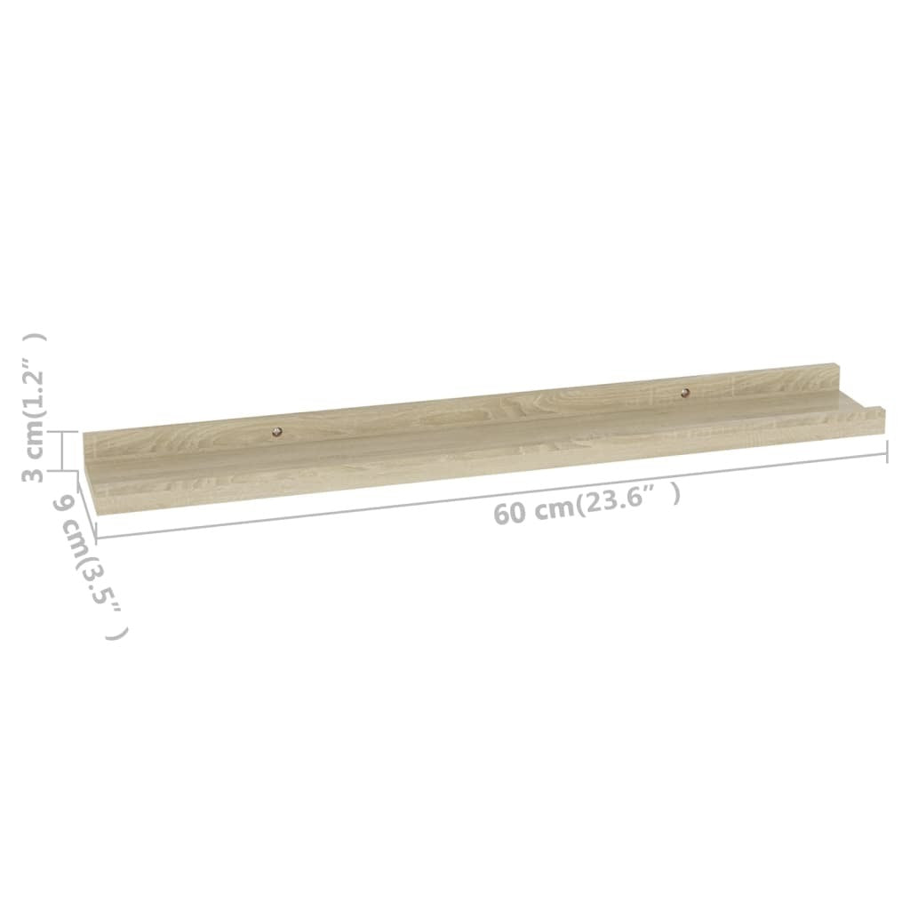 Wall Shelves 2 pcs Sonoma Oak 23.6x3.5x1.2