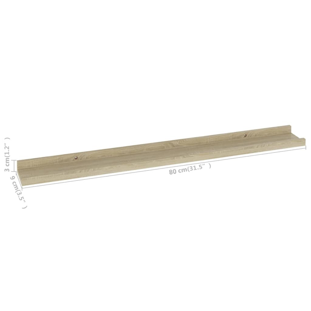 Wall Shelves 4 pcs Sonoma Oak 31.5"x3.5"x1.2