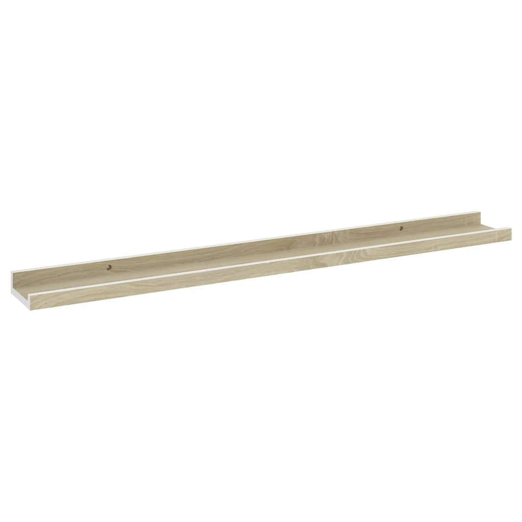Wall Shelves 4 pcs White and Sonoma Oak 31.5"x3.5"x1.2