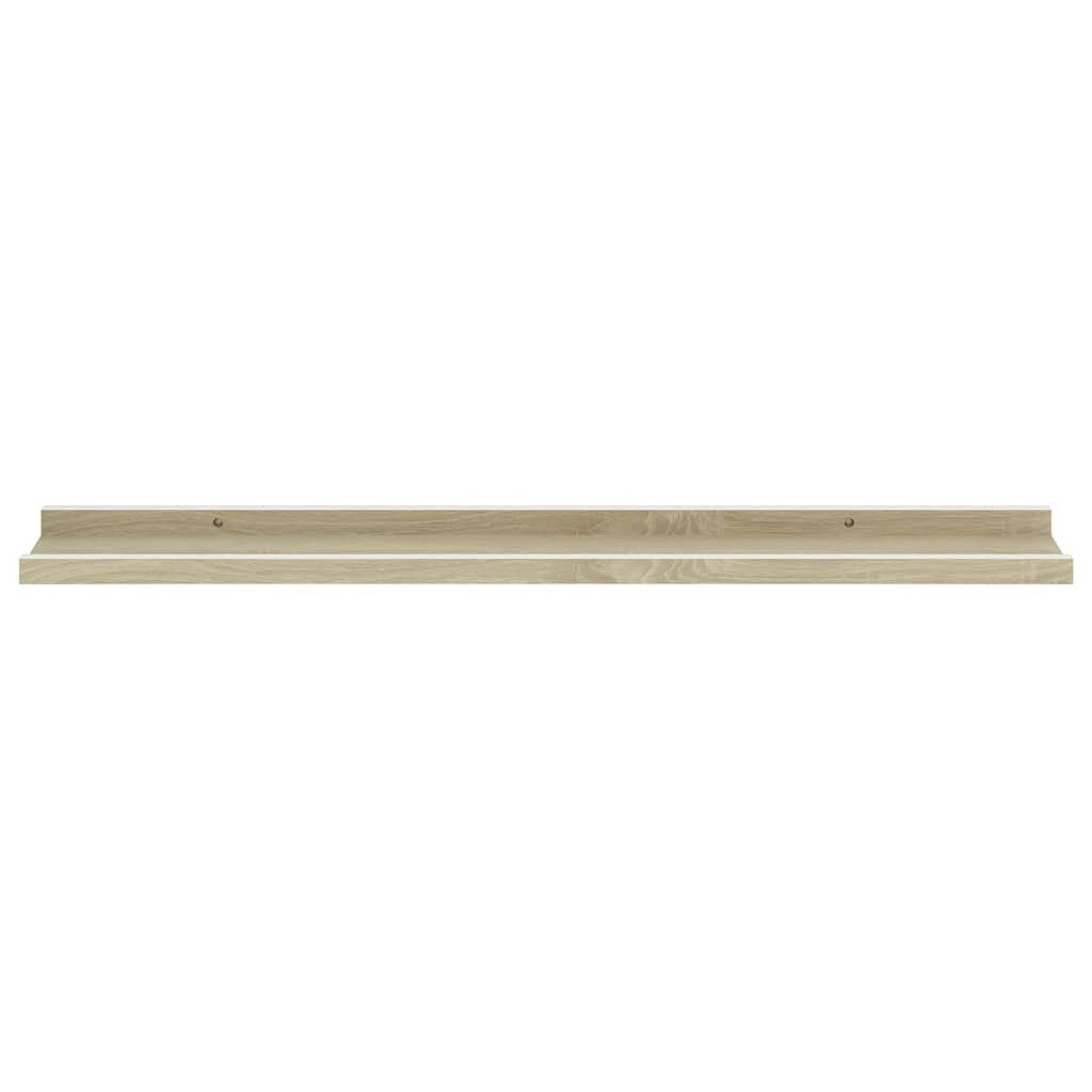 Wall Shelves 4 pcs White and Sonoma Oak 31.5"x3.5"x1.2