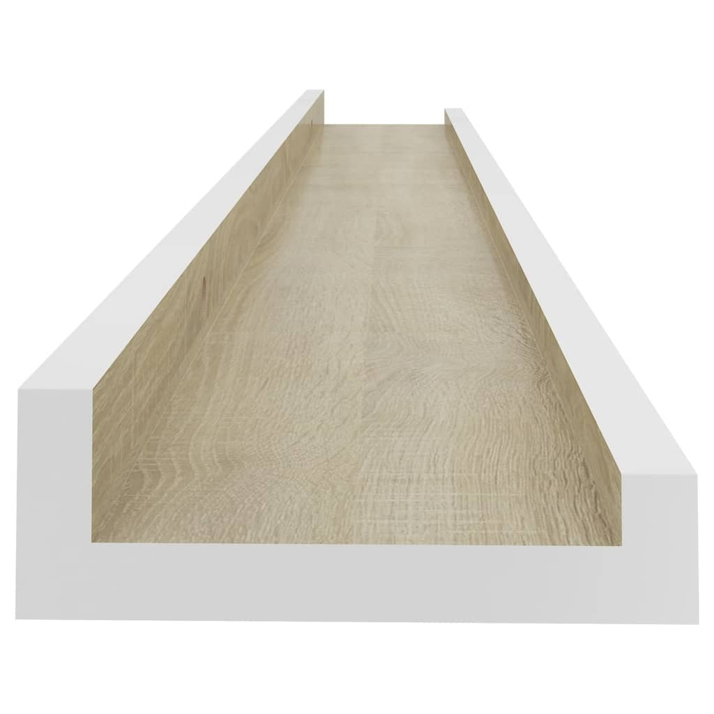 Wall Shelves 4 pcs White and Sonoma Oak 31.5"x3.5"x1.2