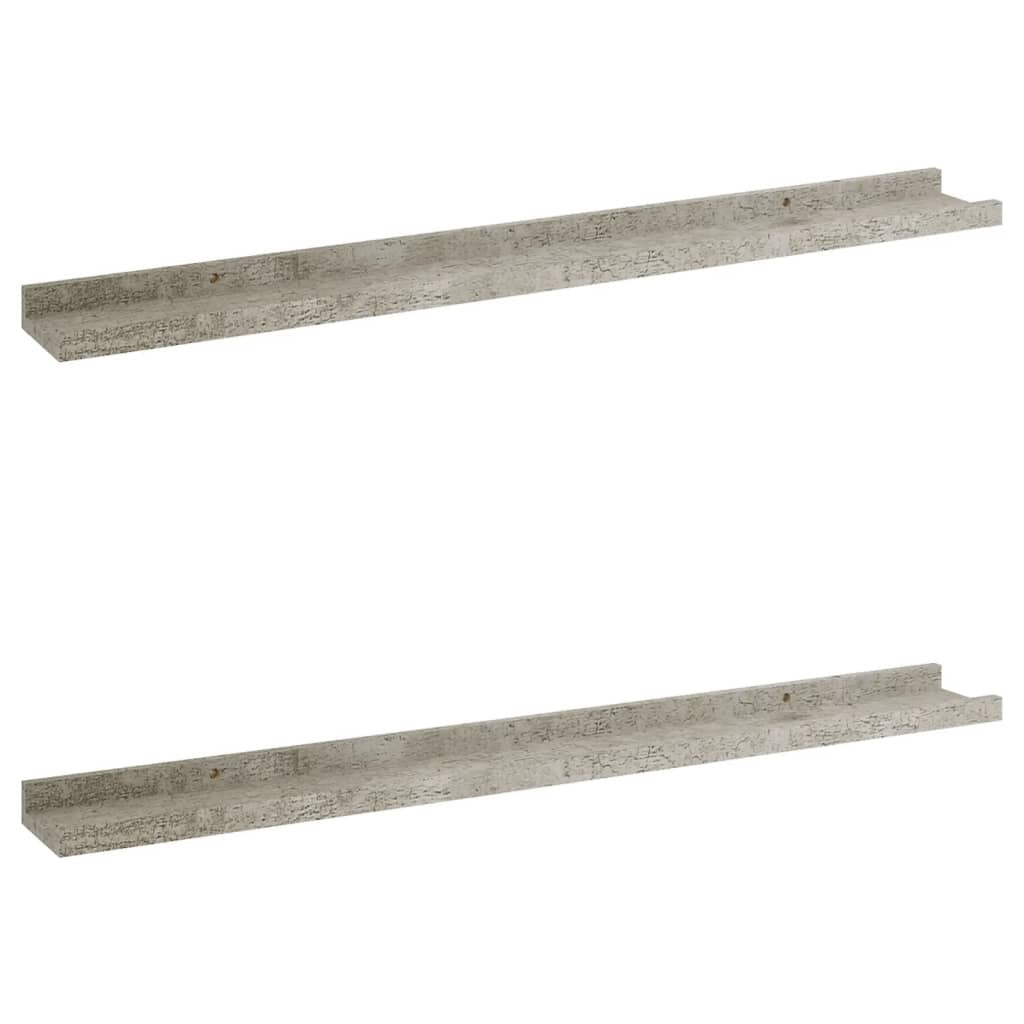 Wall Shelves 2 pcs Concrete Gray 31.5"x3.5"x1.2