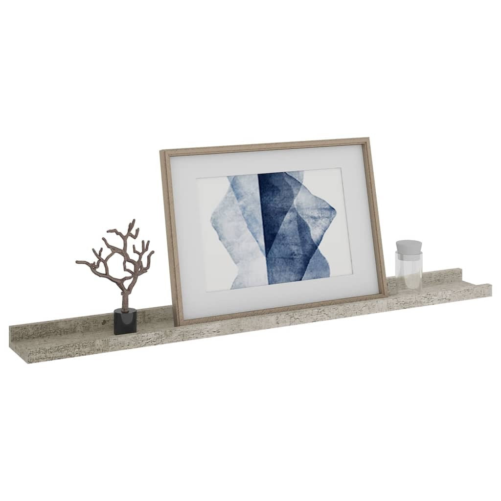Wall Shelves 2 pcs Concrete Gray 31.5"x3.5"x1.2