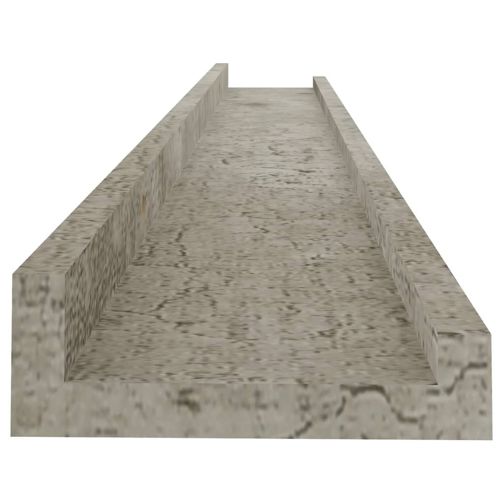 Wall Shelves 2 pcs Concrete Gray 31.5"x3.5"x1.2
