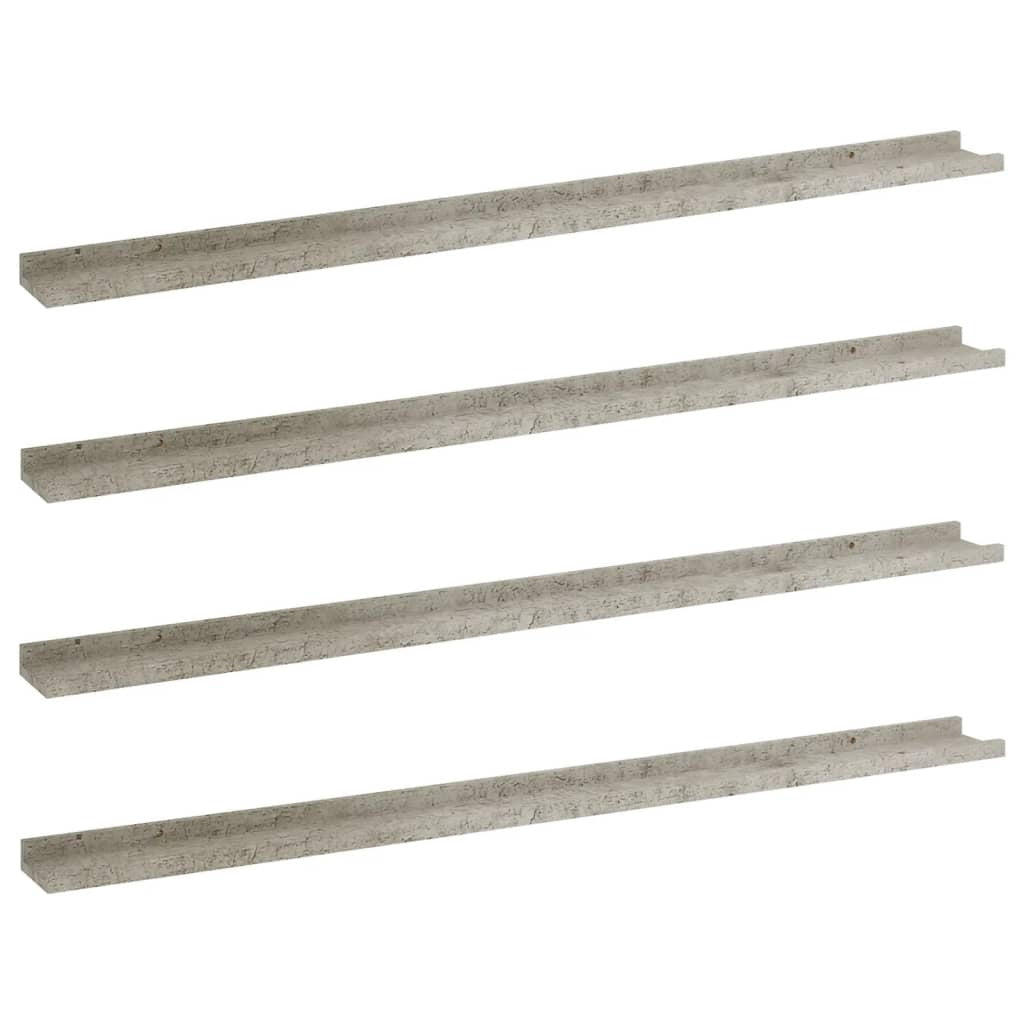 Wall Shelves 4 pcs Concrete Gray 45.3"x3.5"x1.2