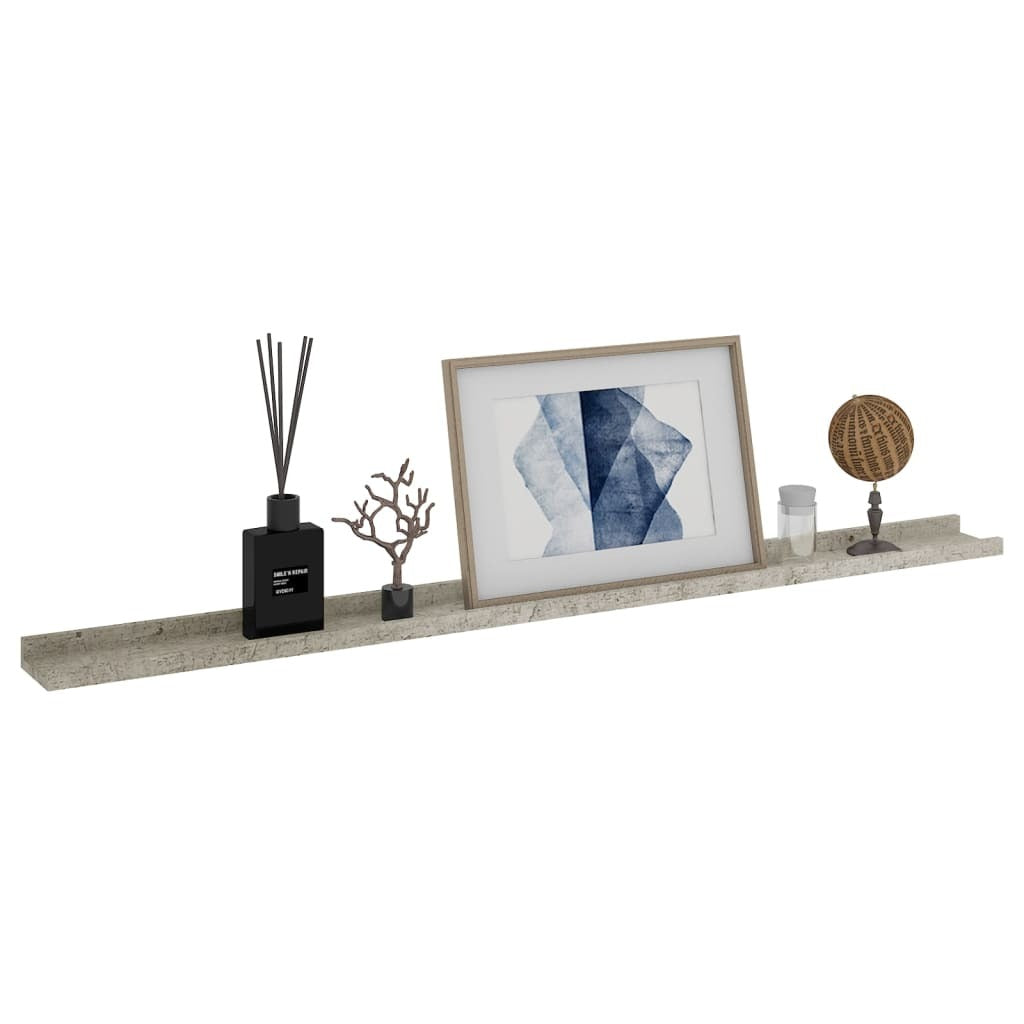Wall Shelves 4 pcs Concrete Gray 45.3"x3.5"x1.2