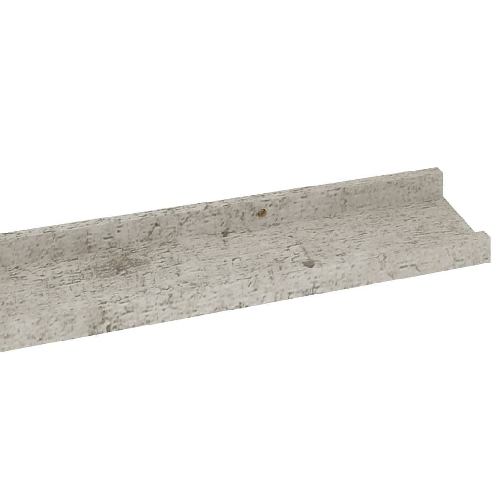 Wall Shelves 4 pcs Concrete Gray 45.3"x3.5"x1.2
