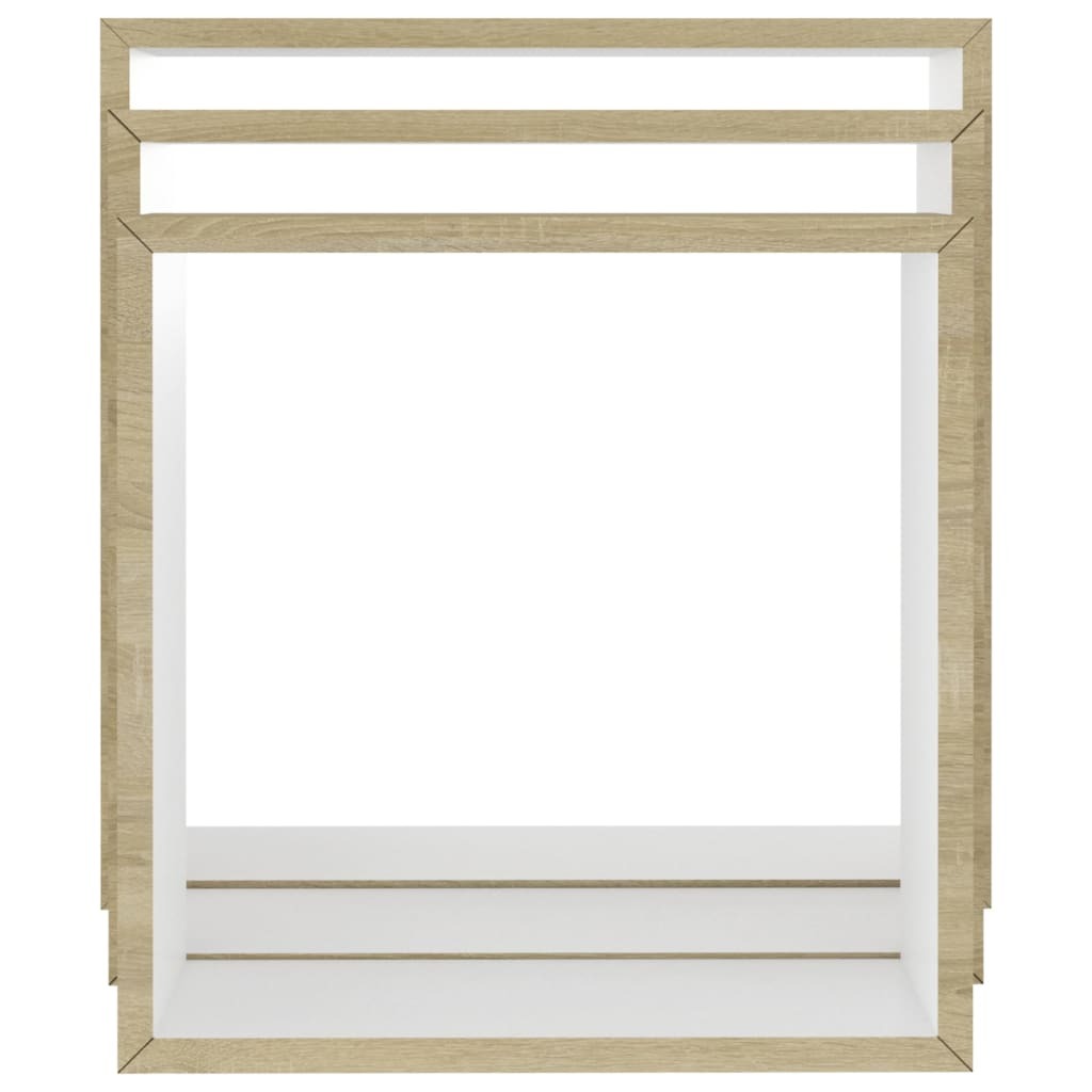 Wall Cube Shelves 3 pcs White and Sonoma Oak