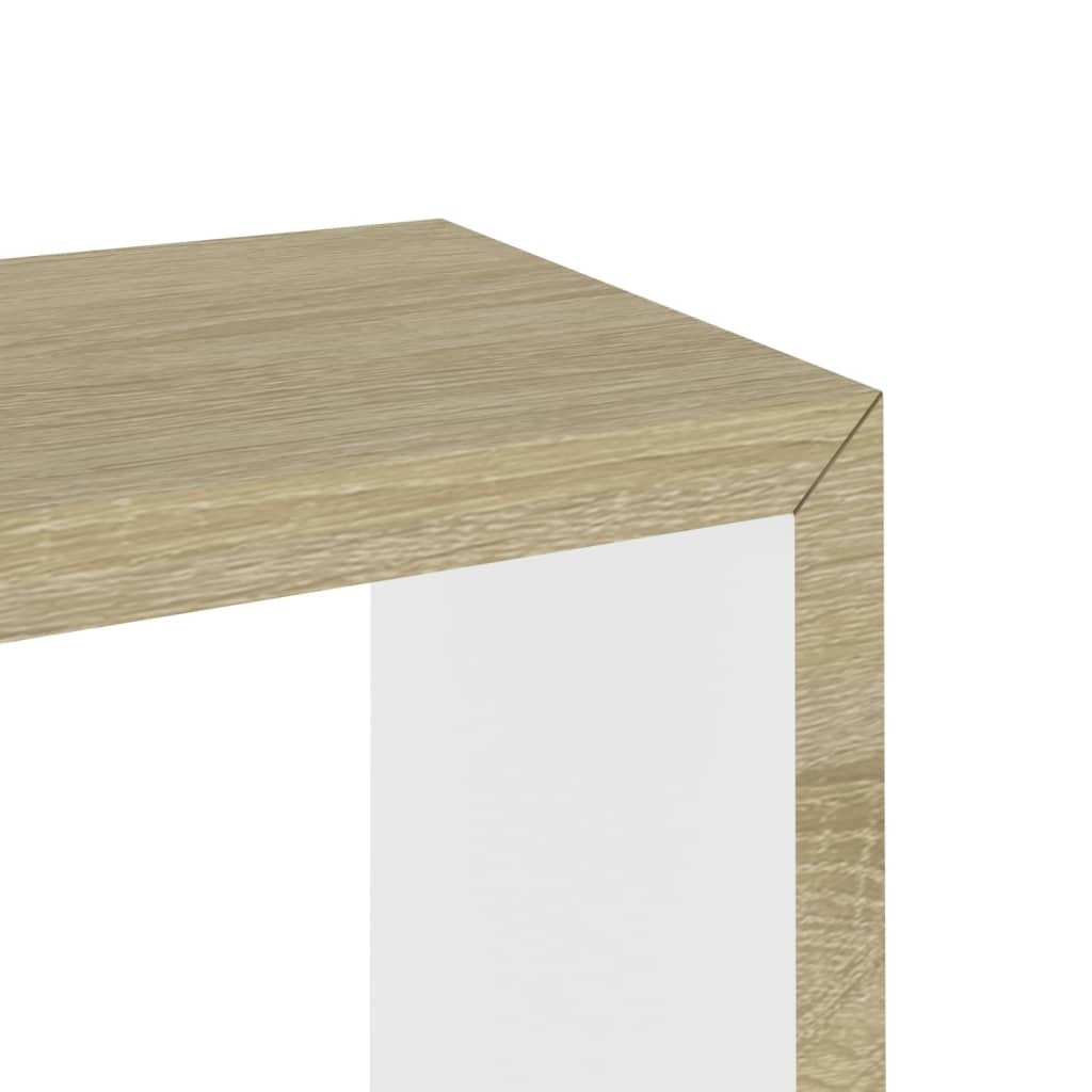 Wall Cube Shelves 3 pcs White and Sonoma Oak