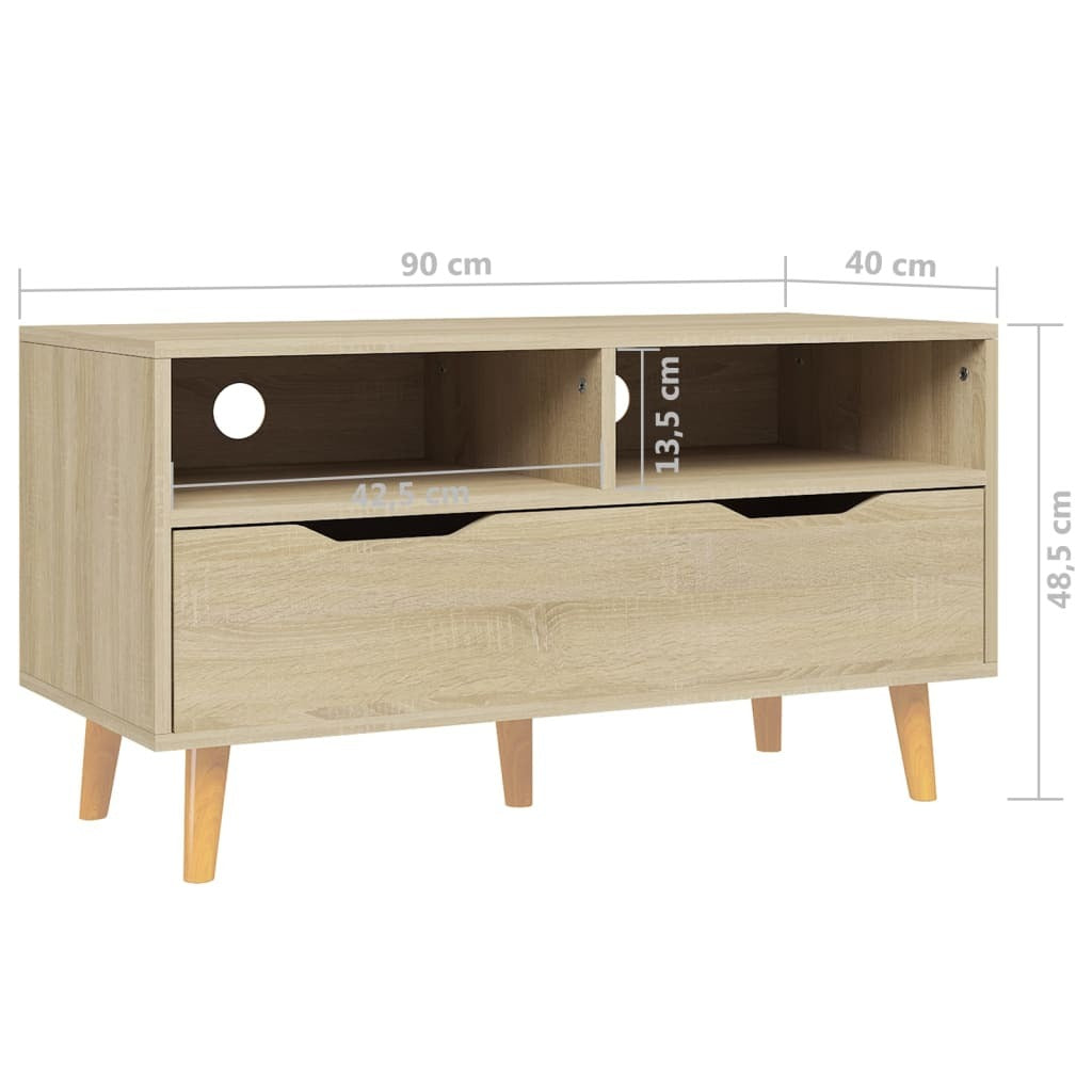 TV Stand Sonoma Oak 35.4"x15.7"x19.1" Engineered Wood