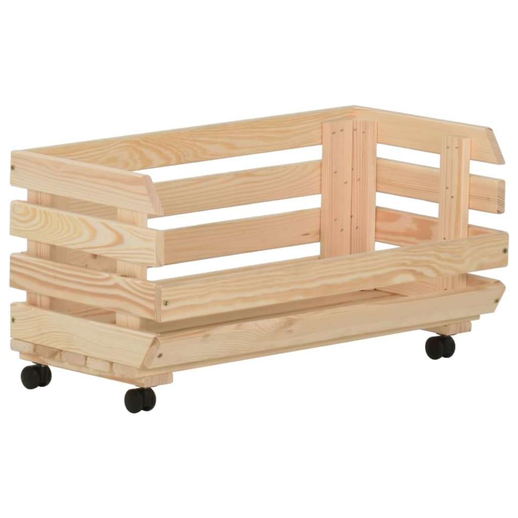 Vegetable Trolley 22.4"x11.8"x31.5" Solid Wood Pine