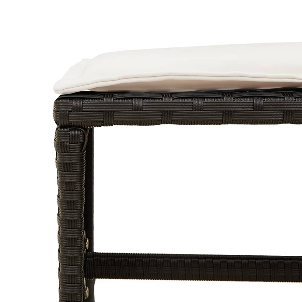 9 Piece Patio Dining Set with Cushions Brown Poly Rattan