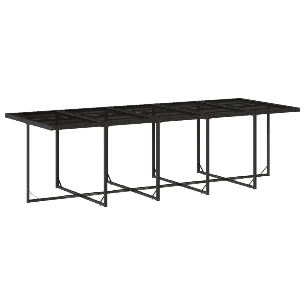 13 Piece Patio Dining Set with Cushions Black Poly Rattan
