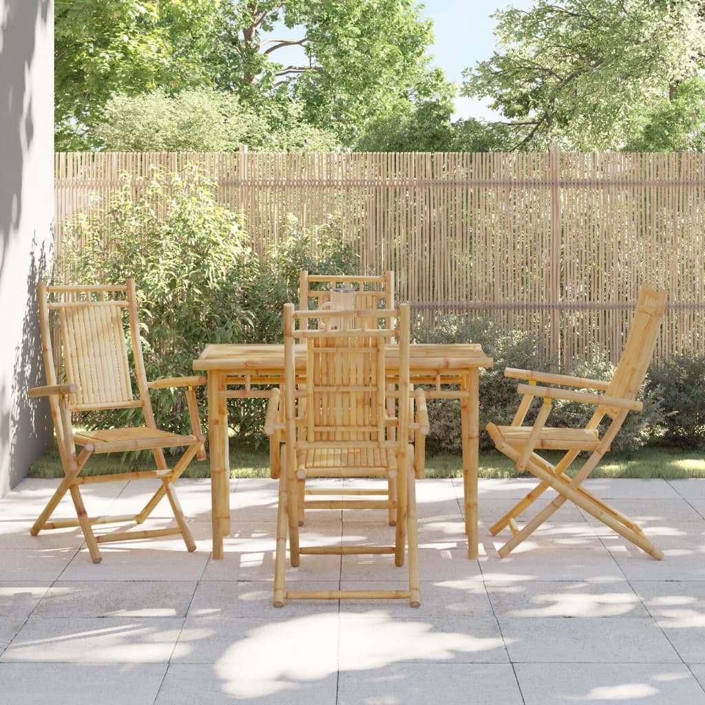 Folding Patio Chairs 4 pcs 20.9"x26"x39" Bamboo