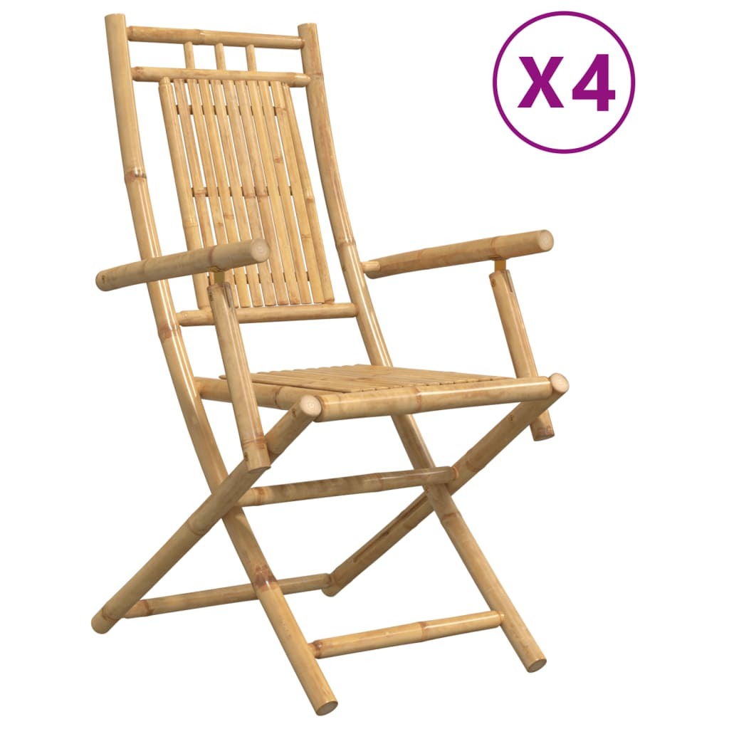 Folding Patio Chairs 4 pcs 20.9"x26"x39" Bamboo