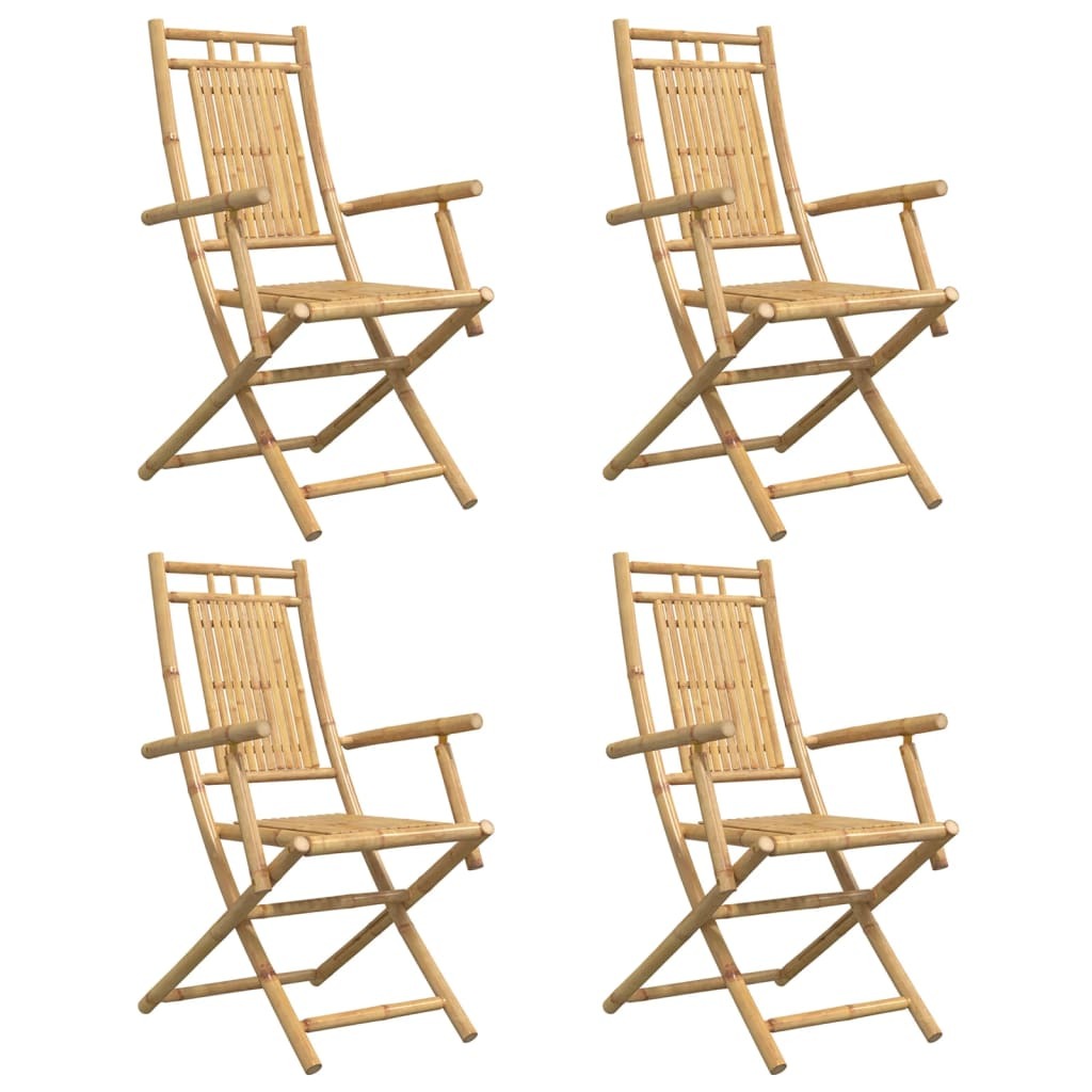 Folding Patio Chairs 4 pcs 20.9"x26"x39" Bamboo