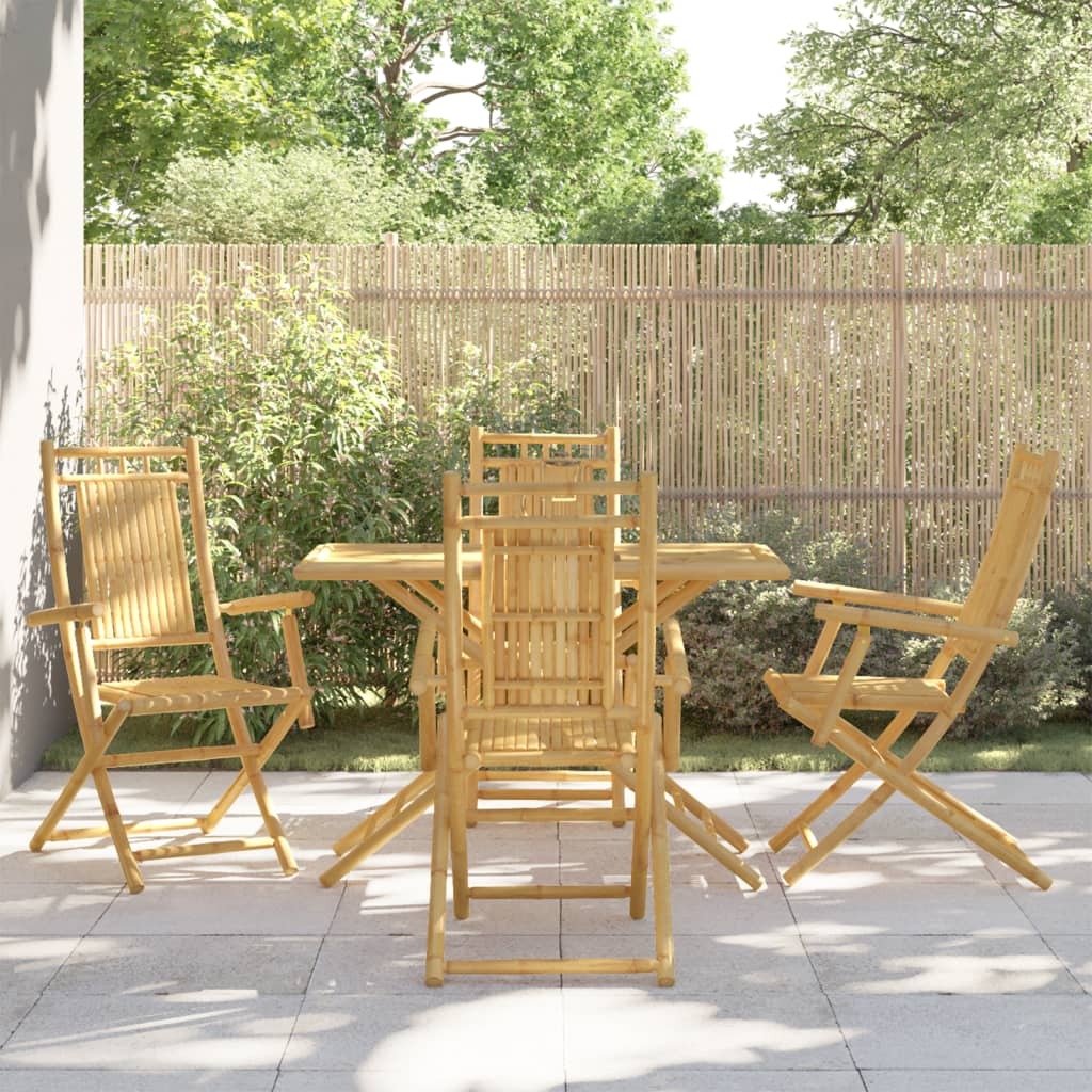 5 Piece Patio Dining Set Bamboo
