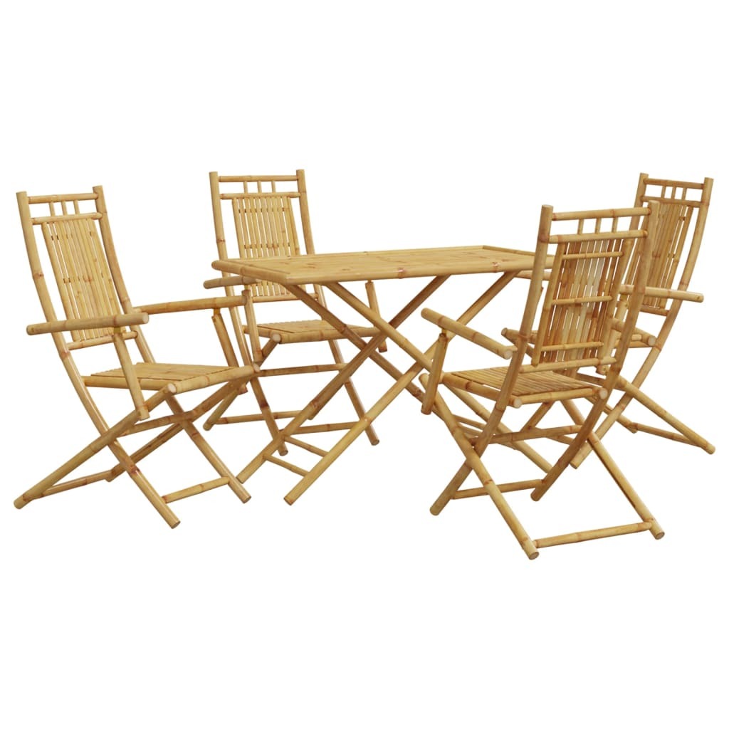 5 Piece Patio Dining Set Bamboo
