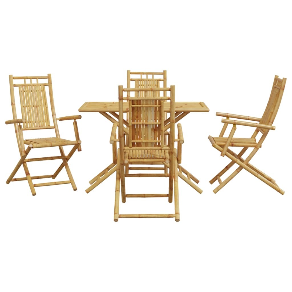5 Piece Patio Dining Set Bamboo