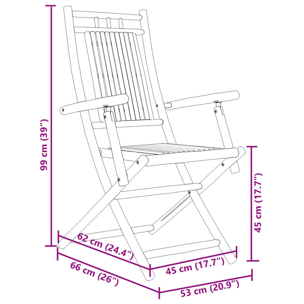 5 Piece Patio Dining Set Bamboo