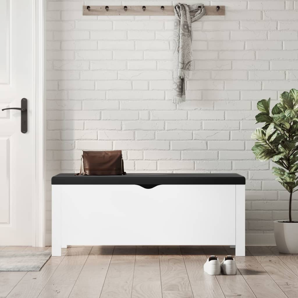 Storage Box with Cushion White 41.3"x15.7"x17.7