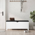 Storage Box with Cushion White 41.3"x15.7"x17.7