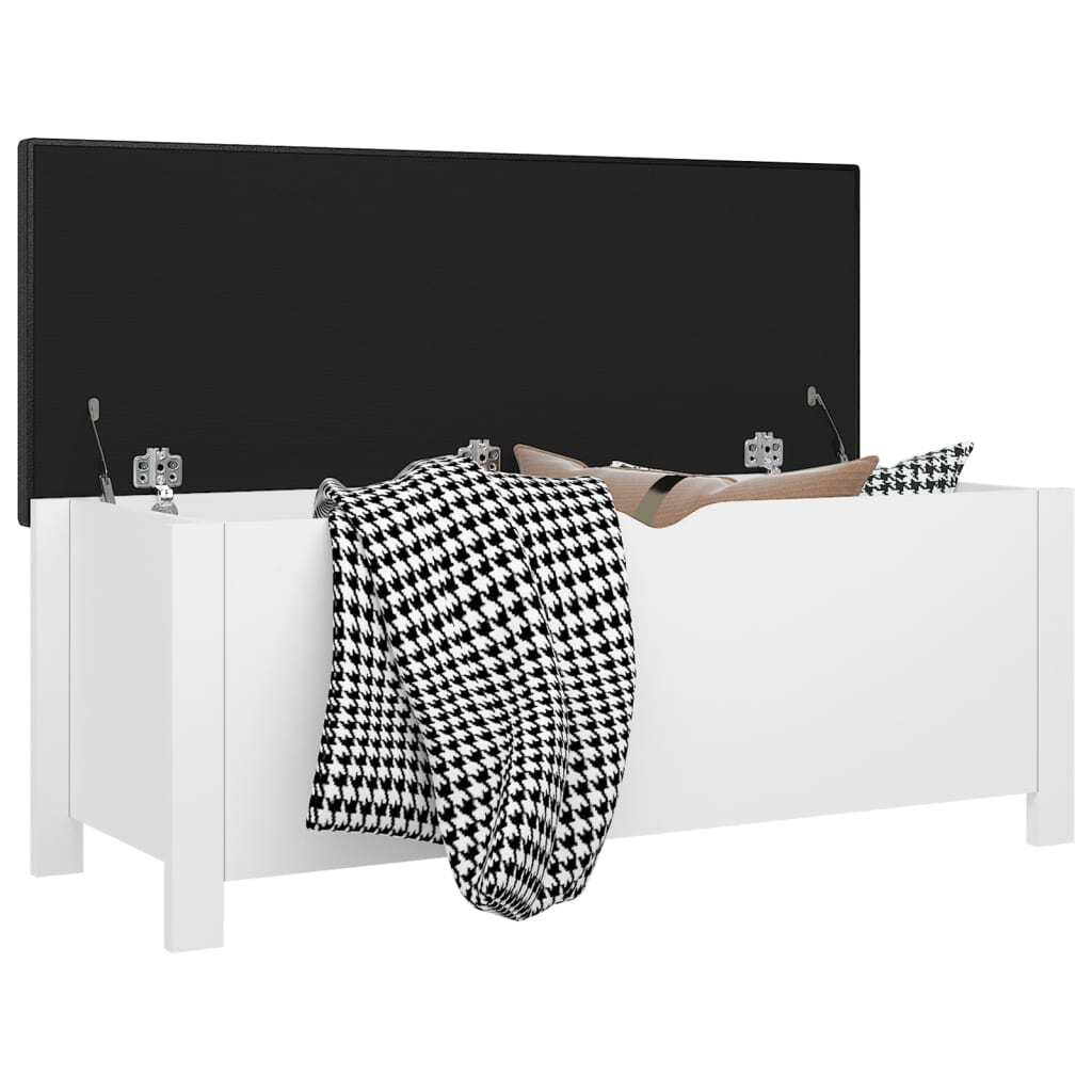 Storage Box with Cushion White 41.3"x15.7"x17.7
