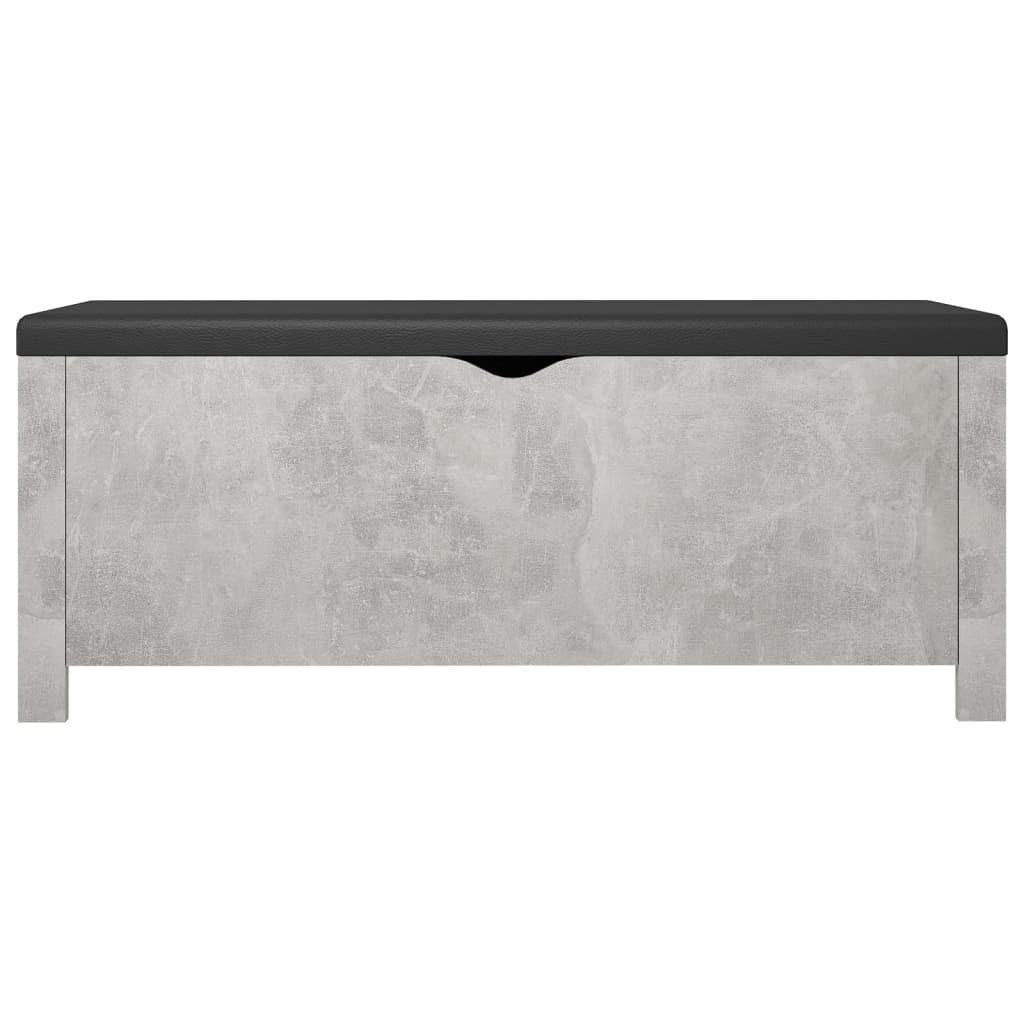 Storage Box with Cushion Concrete Grey 105x40x45 cm