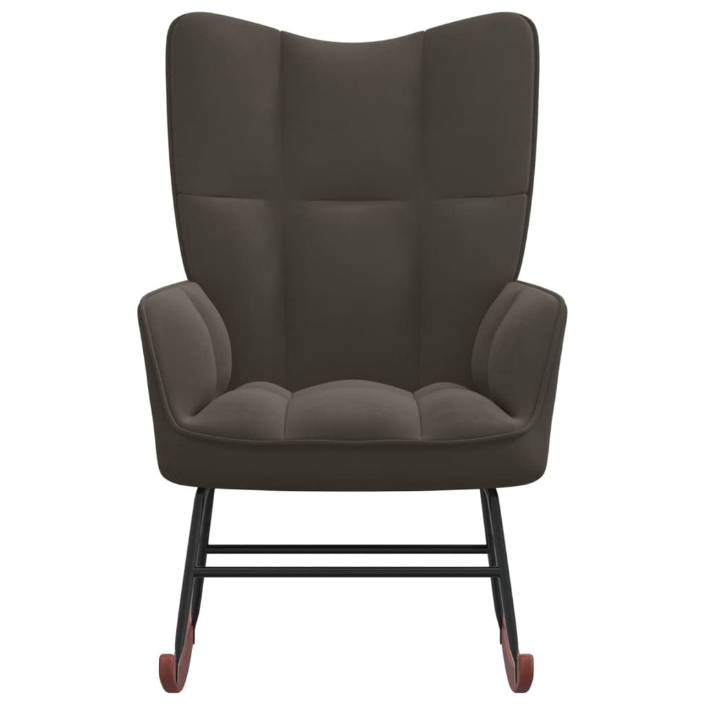 Rocking Chair Dark Gray Velvet