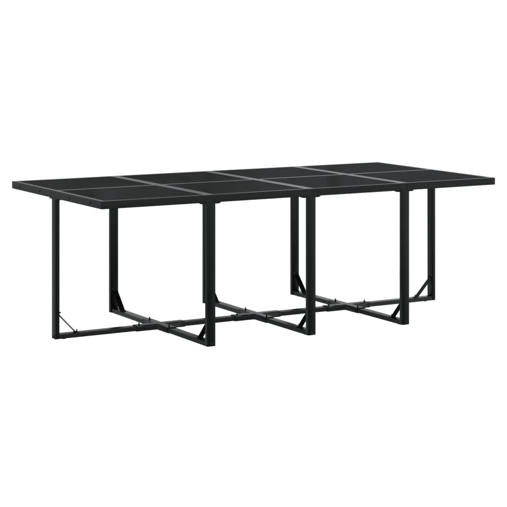 13 Piece Patio Dining Set with Cushions Black Textilene