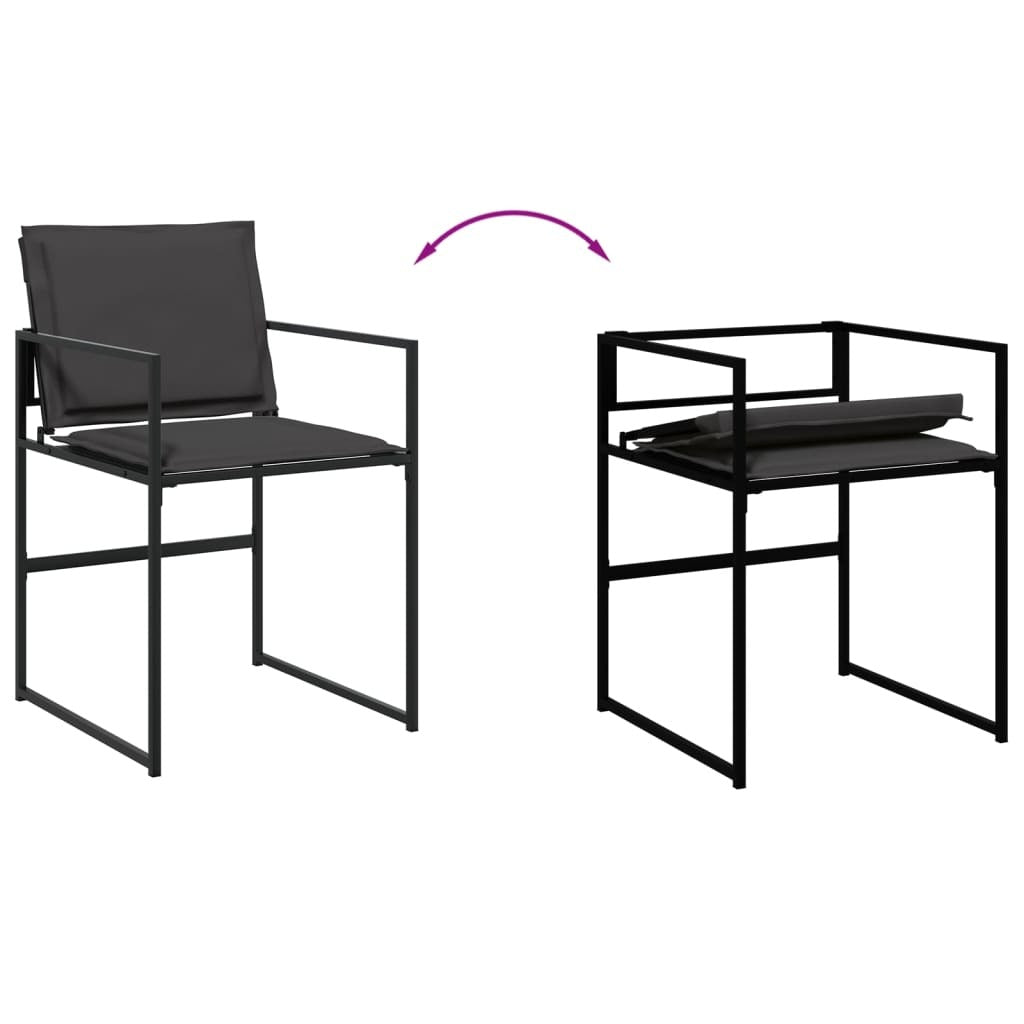 13 Piece Patio Dining Set with Cushions Black Textilene