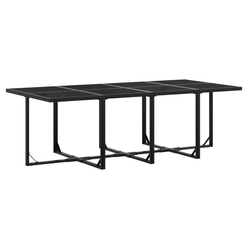 13 Piece Patio Dining Set with Cushions Black Textilene