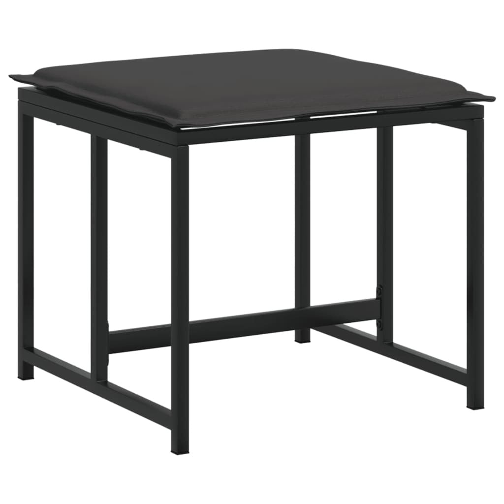 13 Piece Patio Dining Set with Cushions Black Textilene