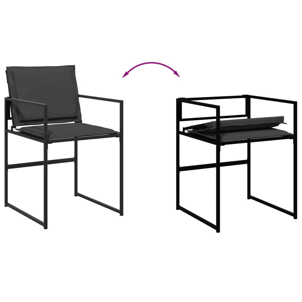 13 Piece Patio Dining Set with Cushions Black Textilene