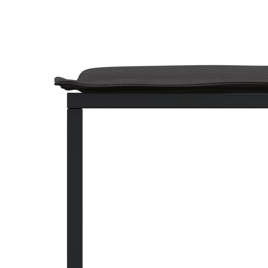 13 Piece Patio Dining Set with Cushions Black Textilene