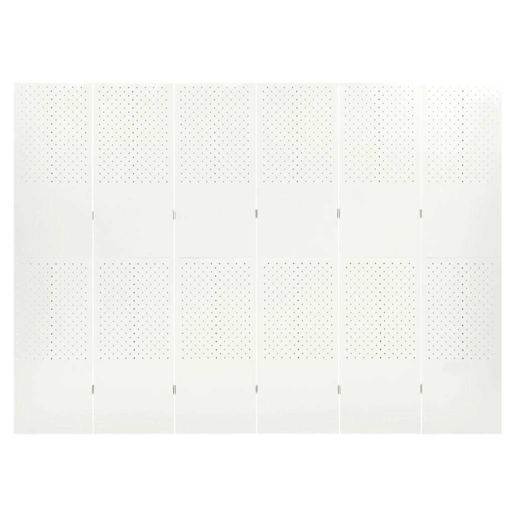 6-Panel Room Divider White 94.5"x70.9" Steel