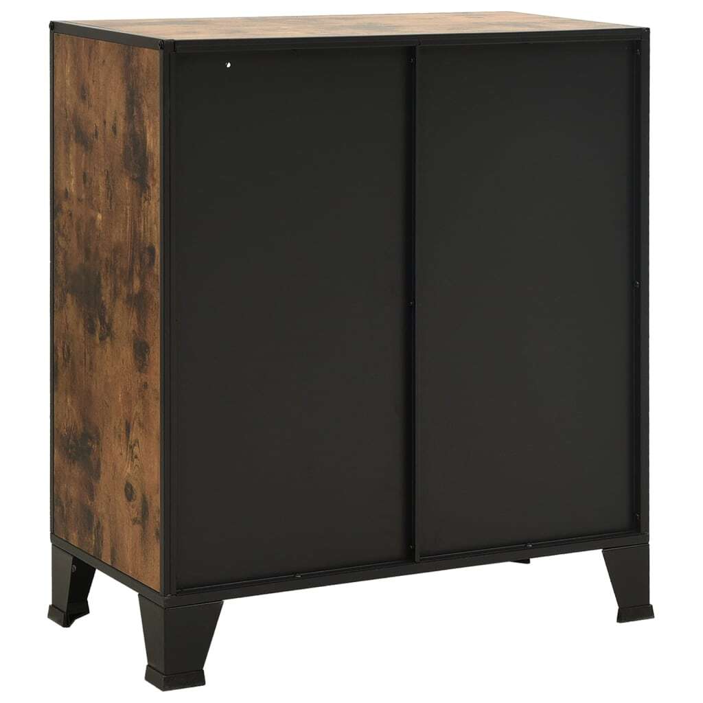 Storage Cabinet Rustic Brown 28.3"x14.2"x32.3" Metal and MDF