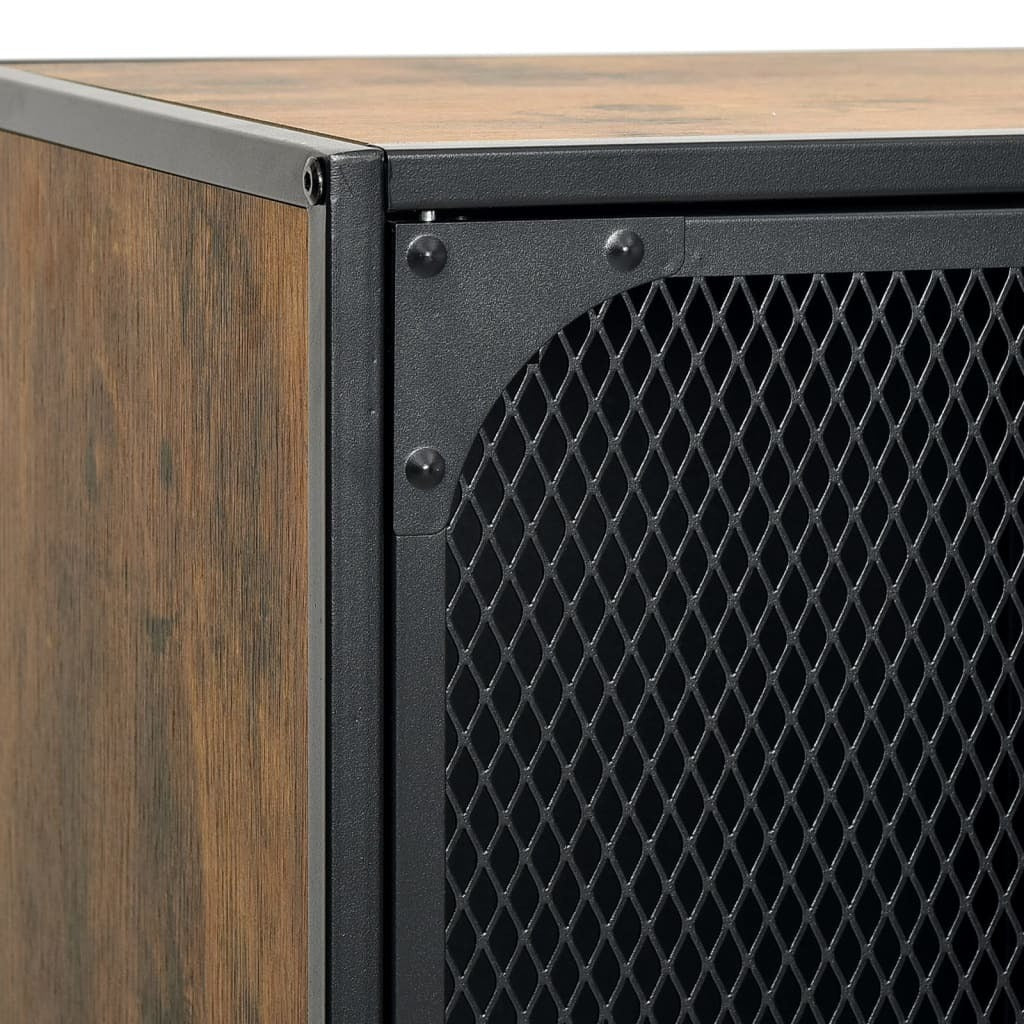 Storage Cabinet Rustic Brown 28.3"x14.2"x32.3" Metal and MDF