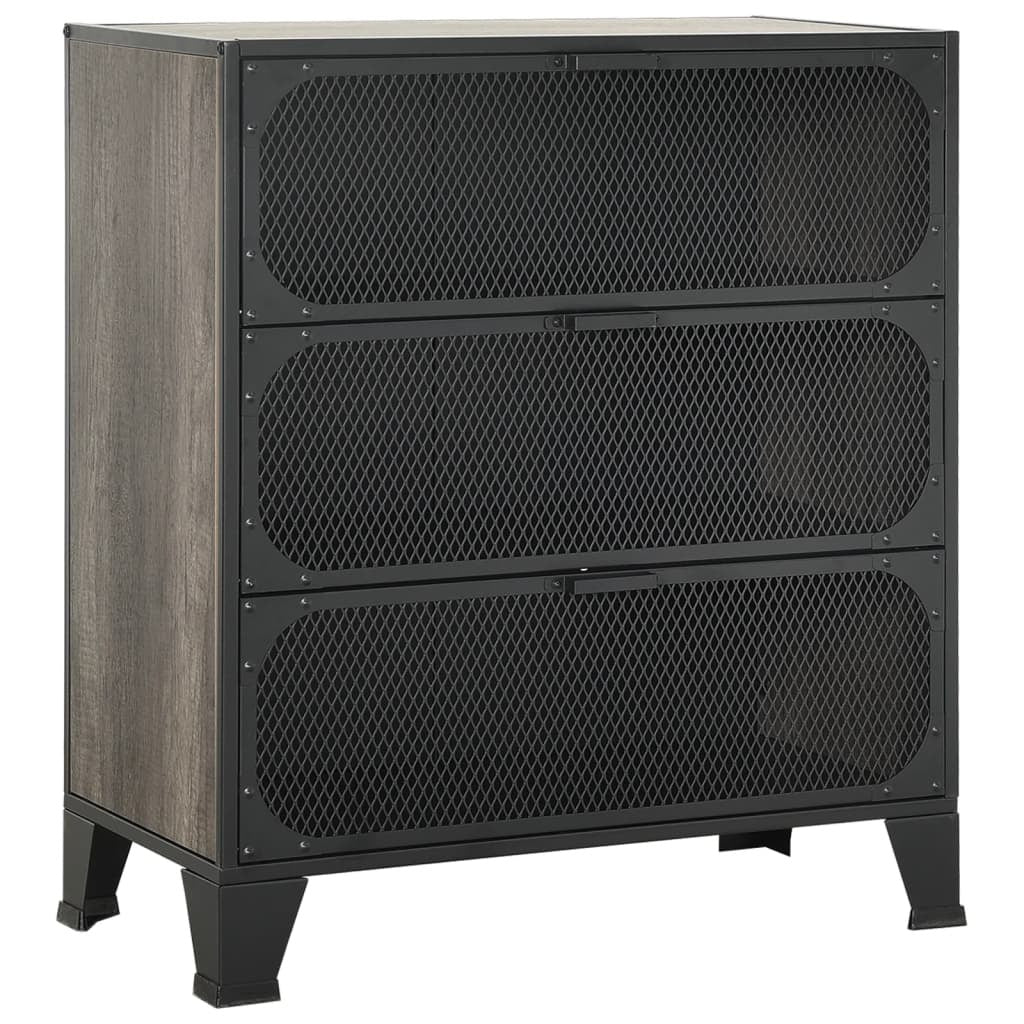Storage Cabinet Gray 28.3"x14.2"x32.3" Metal and MDF