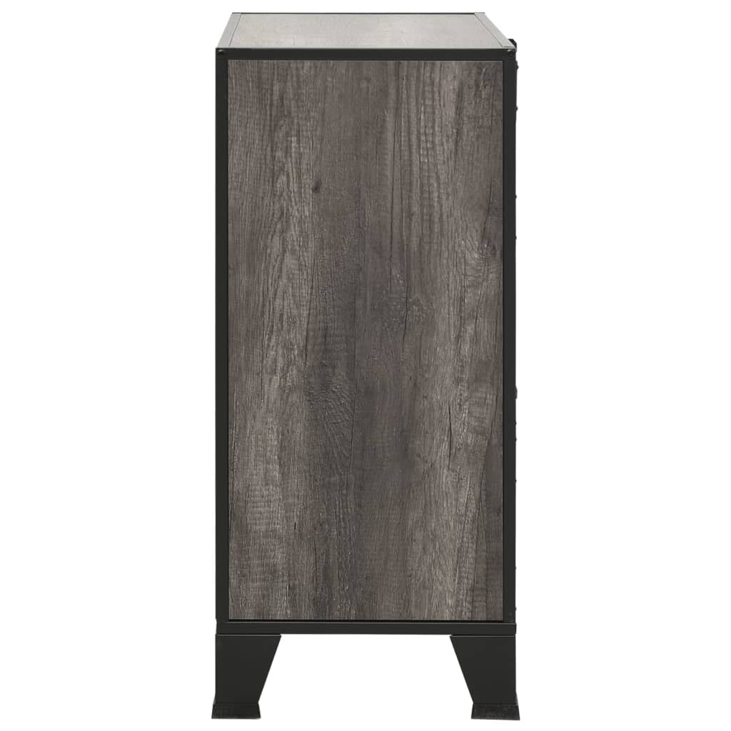 Storage Cabinet Gray 28.3"x14.2"x32.3" Metal and MDF