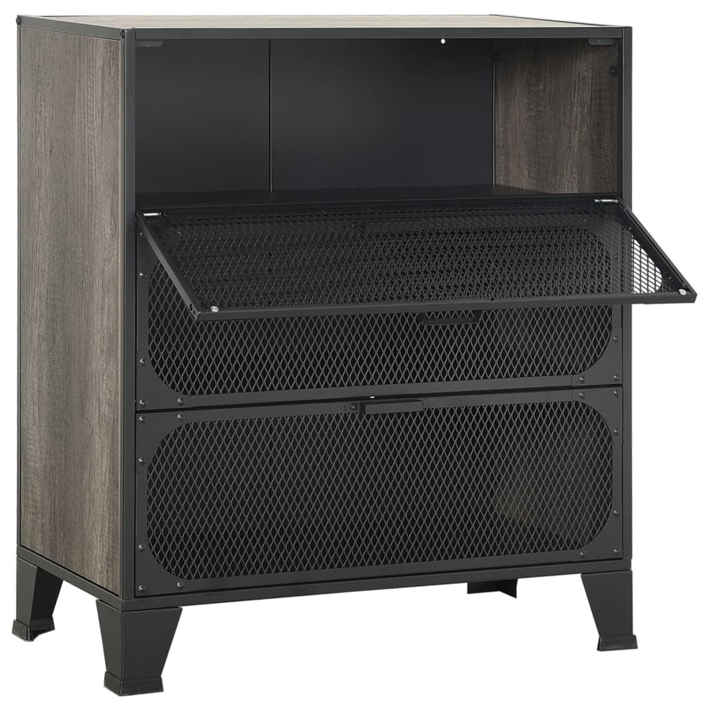 Storage Cabinet Gray 28.3"x14.2"x32.3" Metal and MDF