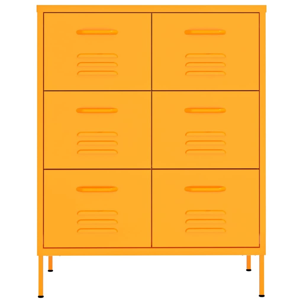 Drawer Cabinet Mustard Yellow 31.5"x13.8"x40" Steel
