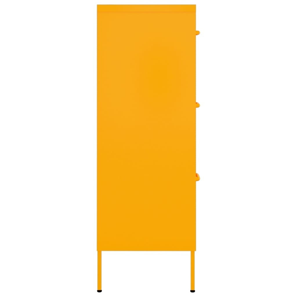 Drawer Cabinet Mustard Yellow 31.5"x13.8"x40" Steel