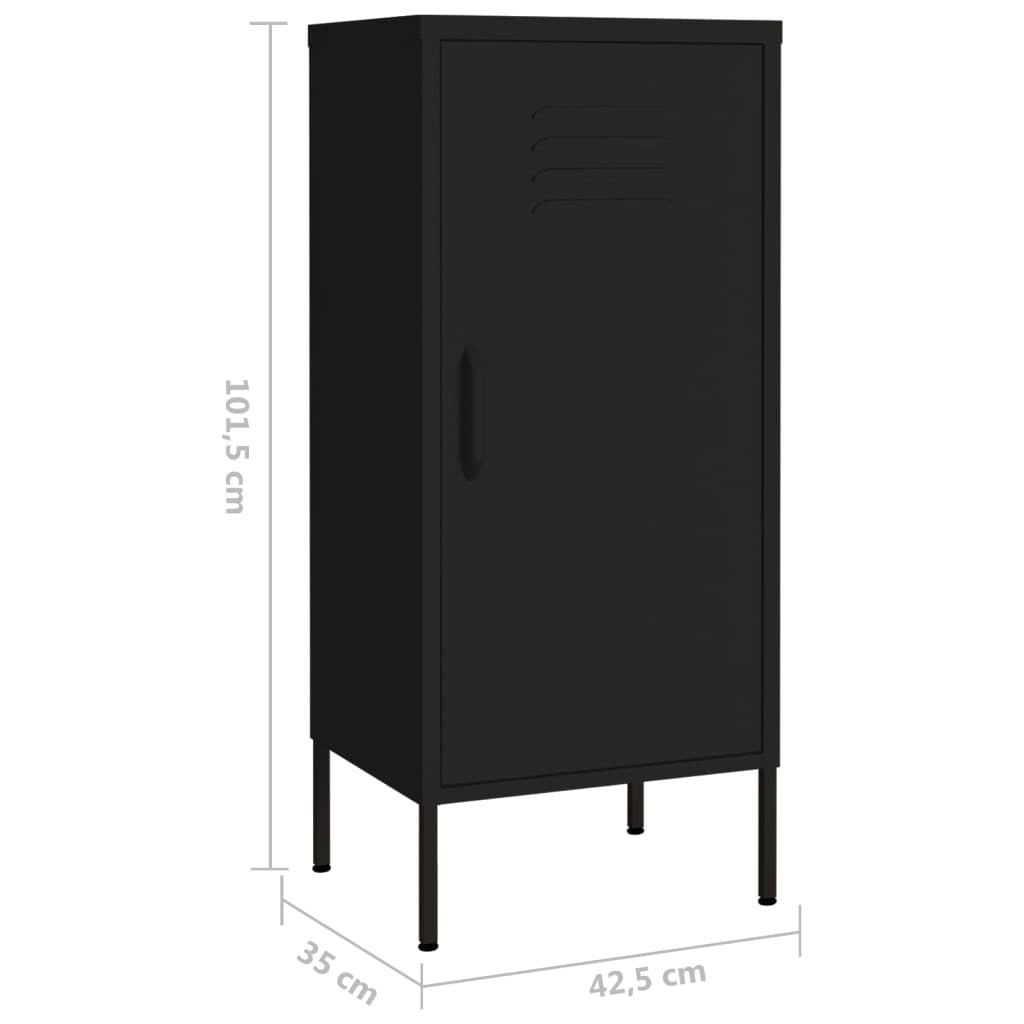 Storage Cabinet Black 16.7"x13.8"x40" Steel