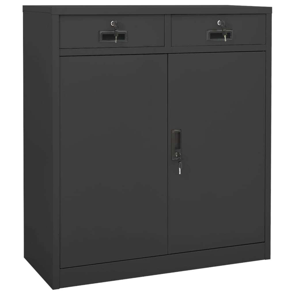 Office Cabinet Anthracite 35.4"x15.7"x40.2" Steel