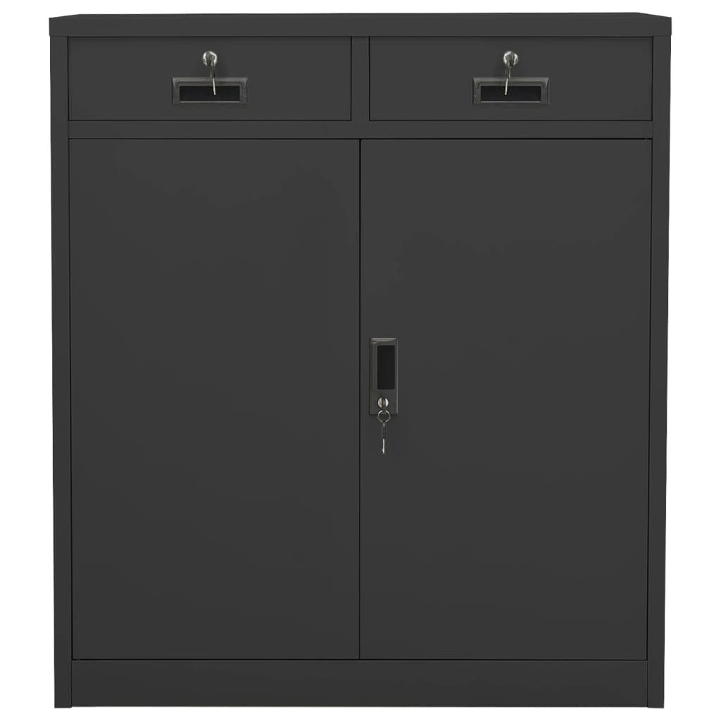 Office Cabinet Anthracite 35.4"x15.7"x40.2" Steel