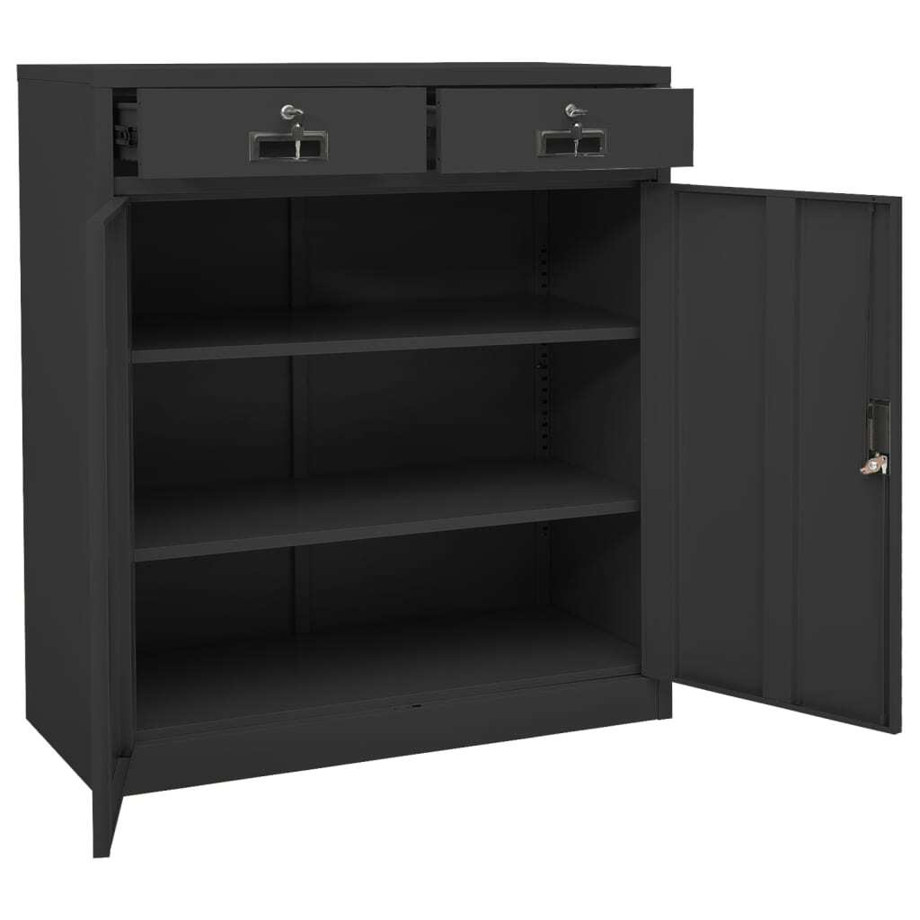 Office Cabinet Anthracite 35.4"x15.7"x40.2" Steel