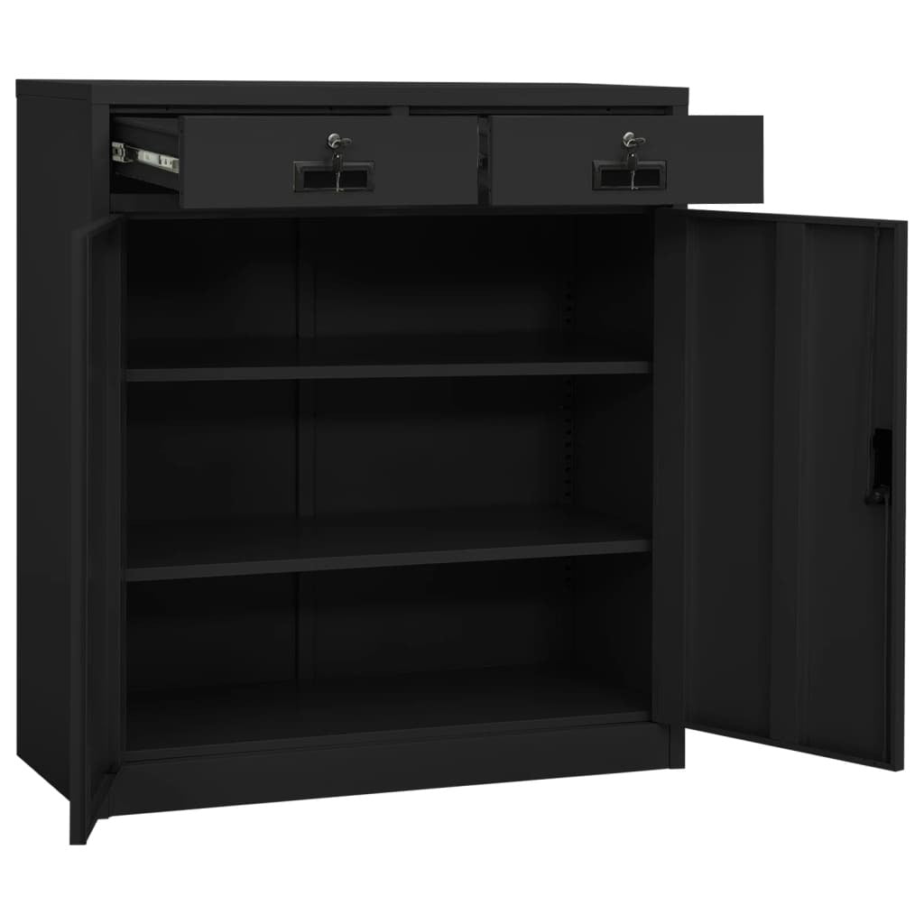 Office Cabinet Anthracite 35.4"x15.7"x40.2" Steel